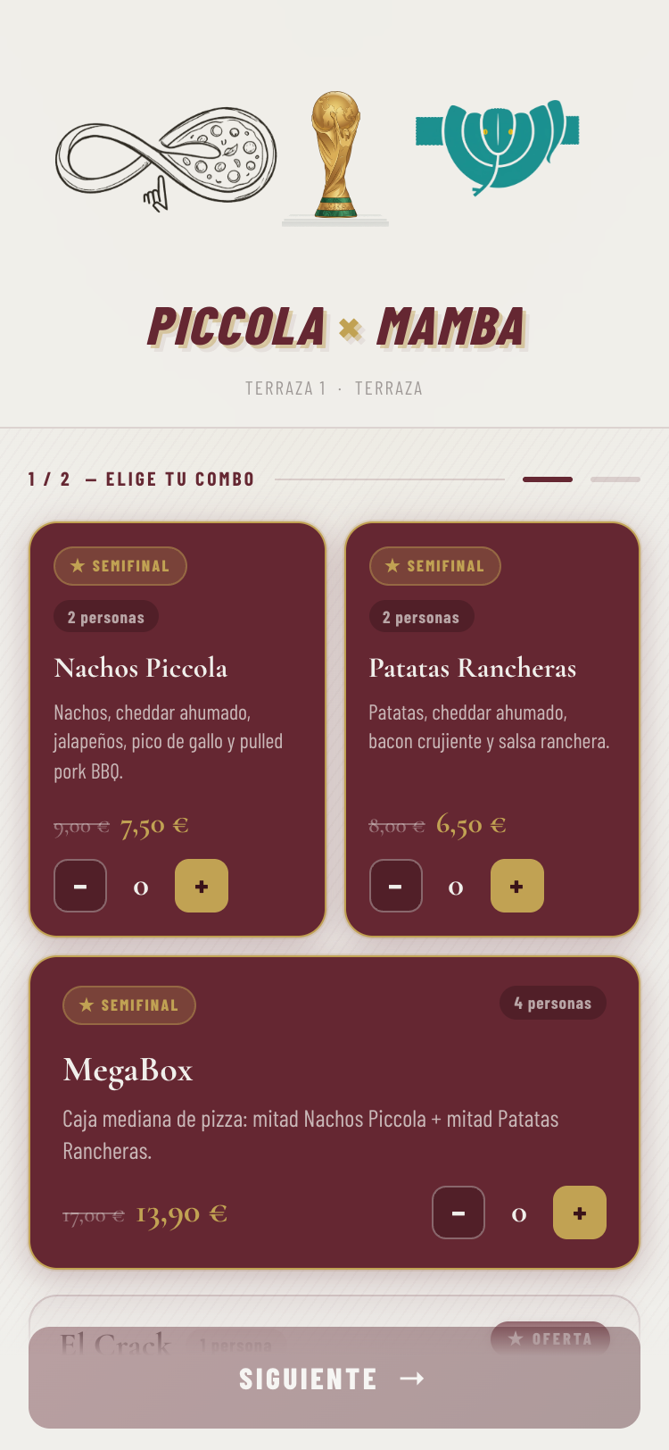 App Piccola × Mamba en móvil