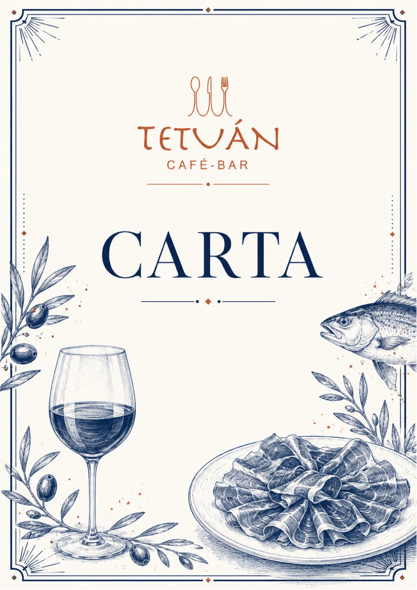 Portada de la carta de comida de Tetuán