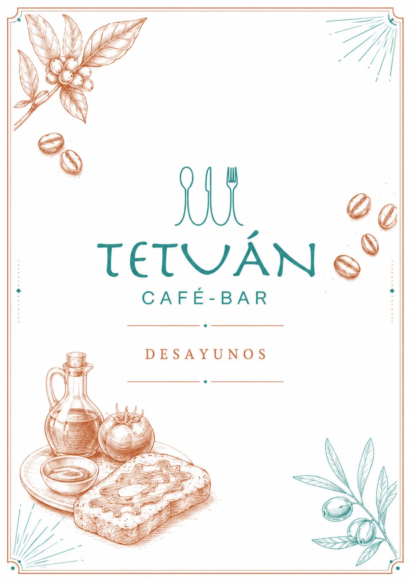 Portada de la carta de desayunos de Tetuán